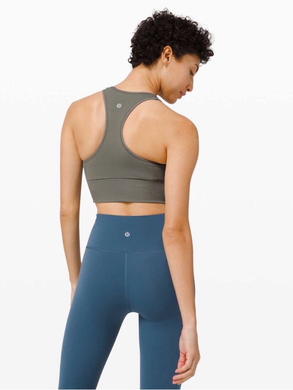 lululemon Ebb to Train Bra Grey Sage Size 4 C/D High Neck Longline - Picture 4 of 6